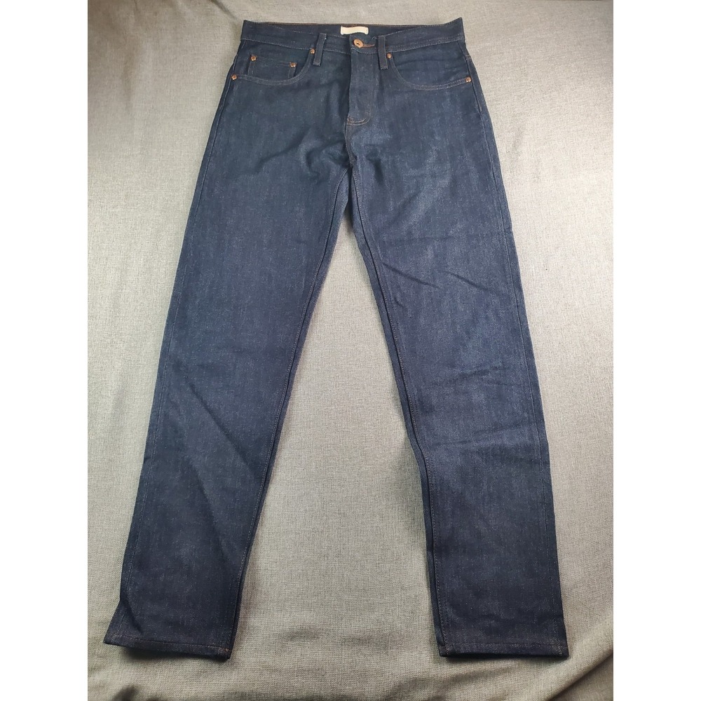 The Unbranded Brand Jeans Mens 31 Indigo 14.5 Oz Selvedge Denim Relaxed Tapered